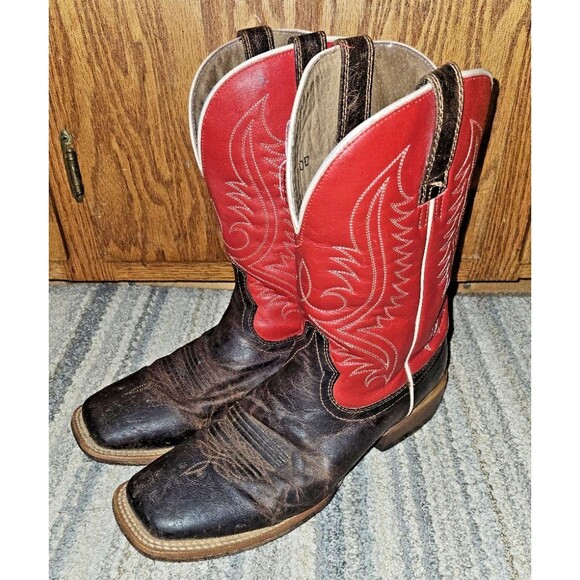 Ariat Men's Boots 10D Circuit Paxton Chestnut Brown Fire Red Cowboy 1004697 - Picture 1 of 12